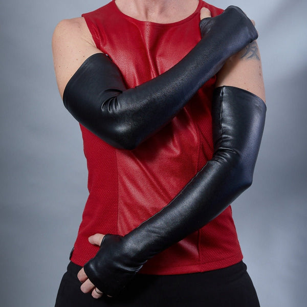 FG-PU Black water-resistant fleece arm warmers - zolnar