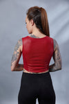 ST-6 Red faux leather crop top