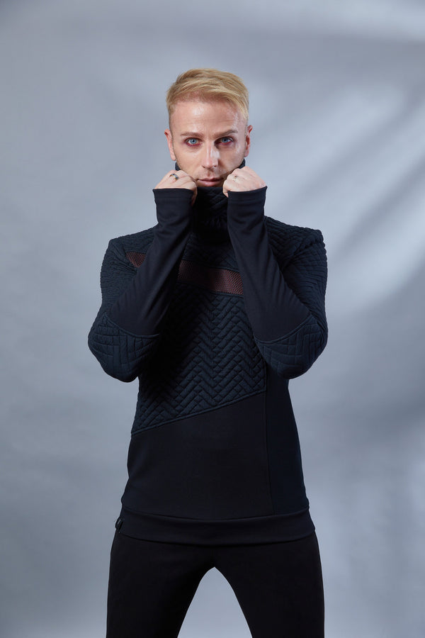 LL-9 Black asymmetrical sweater