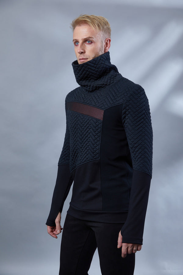 LL-9 Black asymmetrical sweater