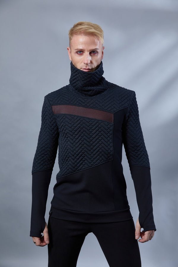 LL-9 Black asymmetrical sweater