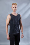 ST-L-9 Black faux leather sleeveless shirt - zolnar