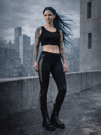 PA-M Black leggings with mesh inserts