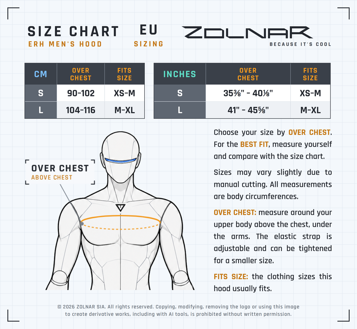 erh-m size chart