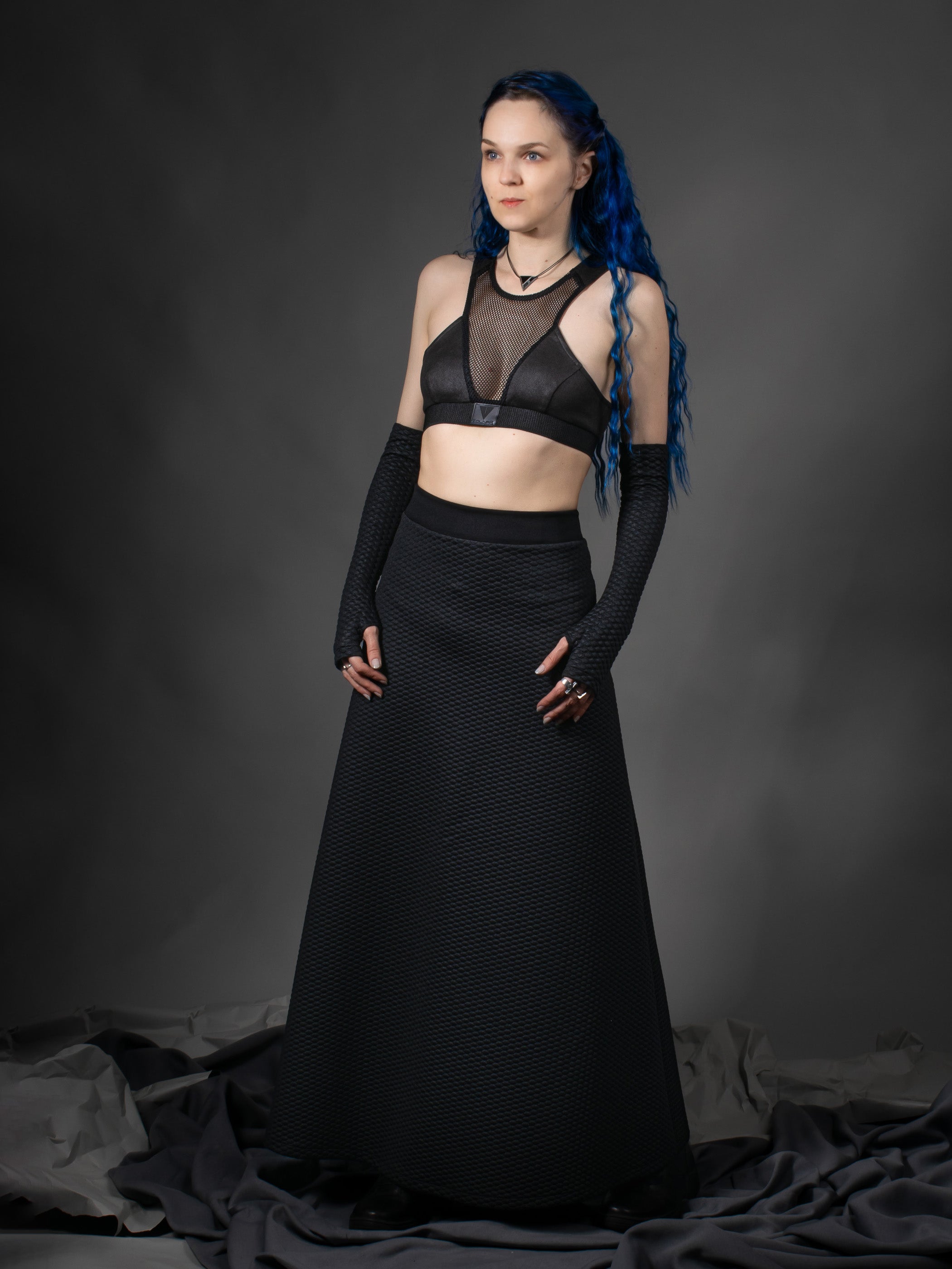 SK-L Q10 Black maxi skirt
