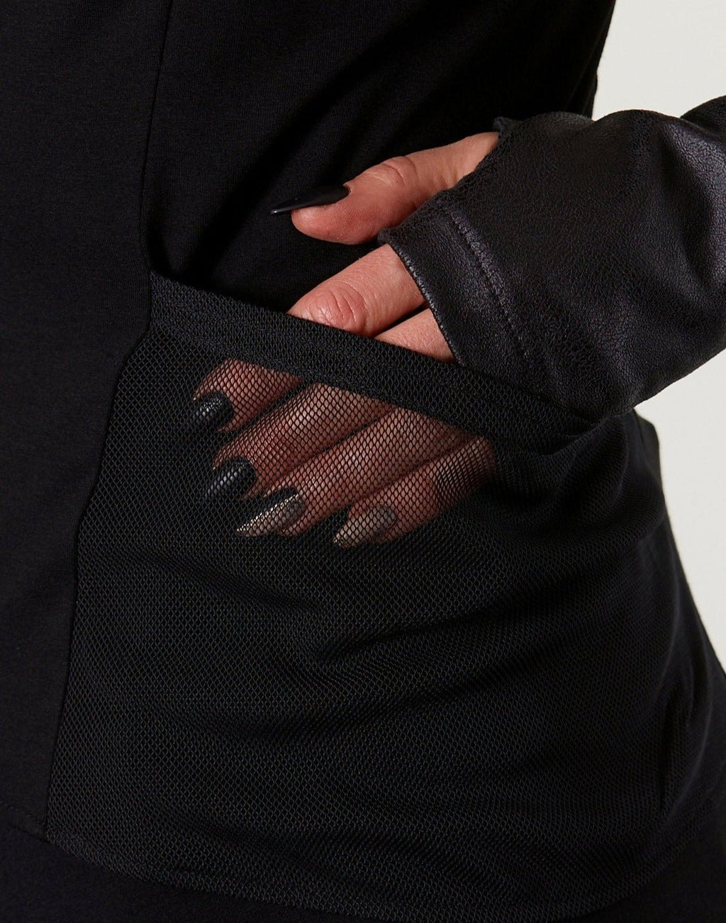 ERL Asymmetric sleeveless shirt with ERH hood