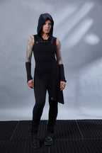 ERL Asymmetric sleeveless shirt with ERH hood