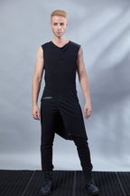 ERL Asymmetric sleeveless shirt with ERH hood