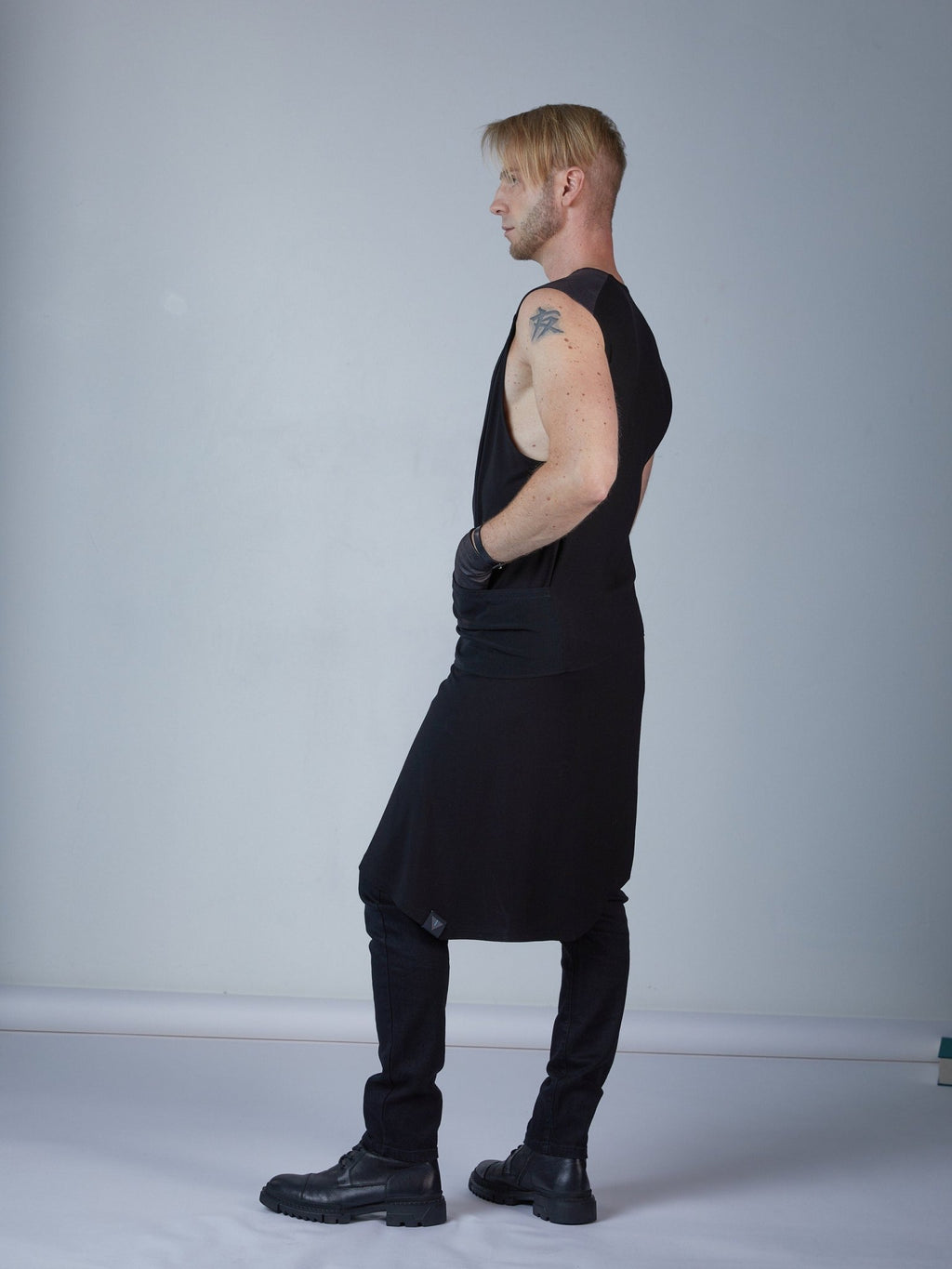 ERL Black asymmetric shirt