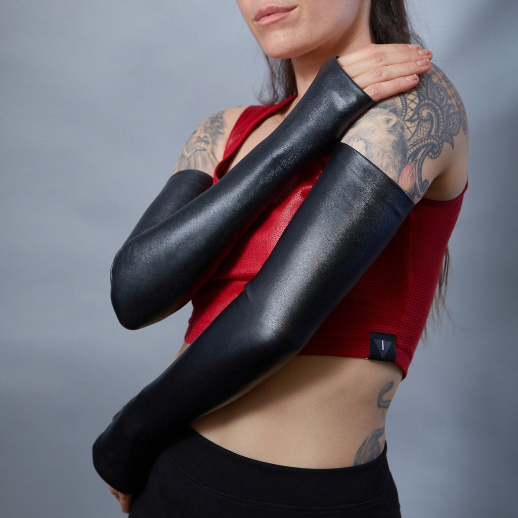 FG-PU Black water-resistant fleece arm warmers - zolnar