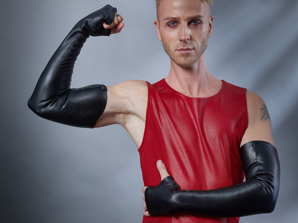 FG-PU Black water-resistant fleece arm warmers - zolnar