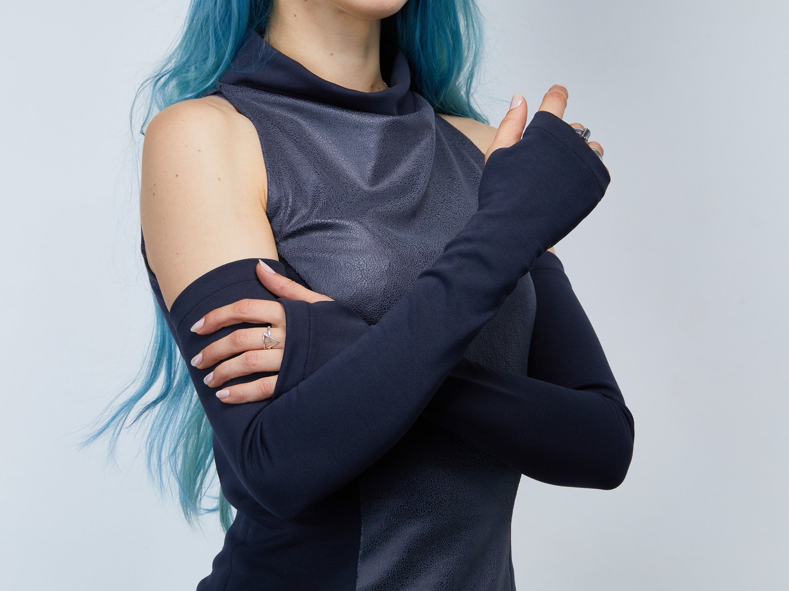 FG-8 Grey fingerless gloves