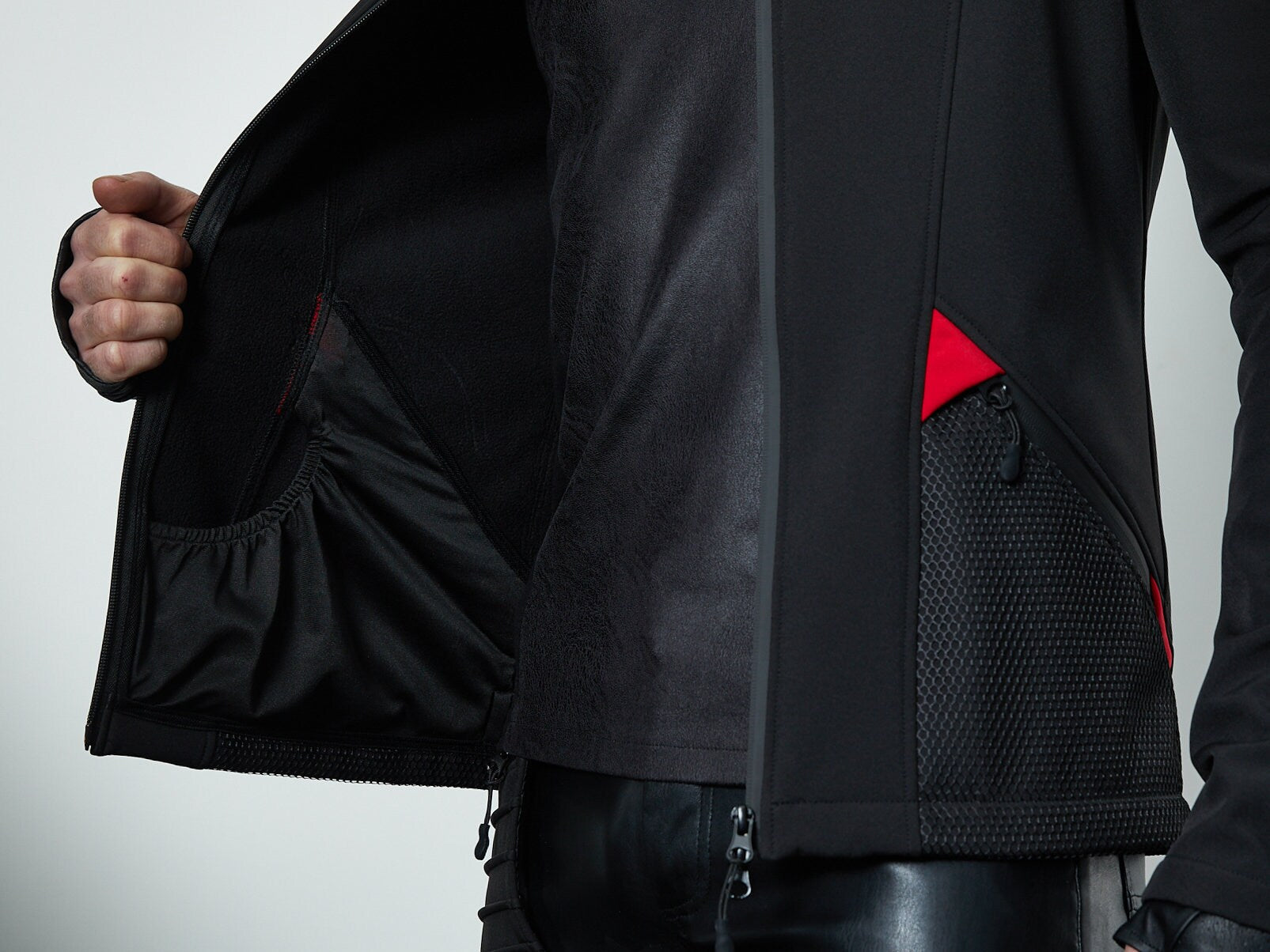 SIX-R Black softshell jacket, reflective