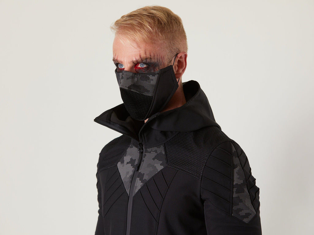 SIX-R Black softshell jacket, reflective