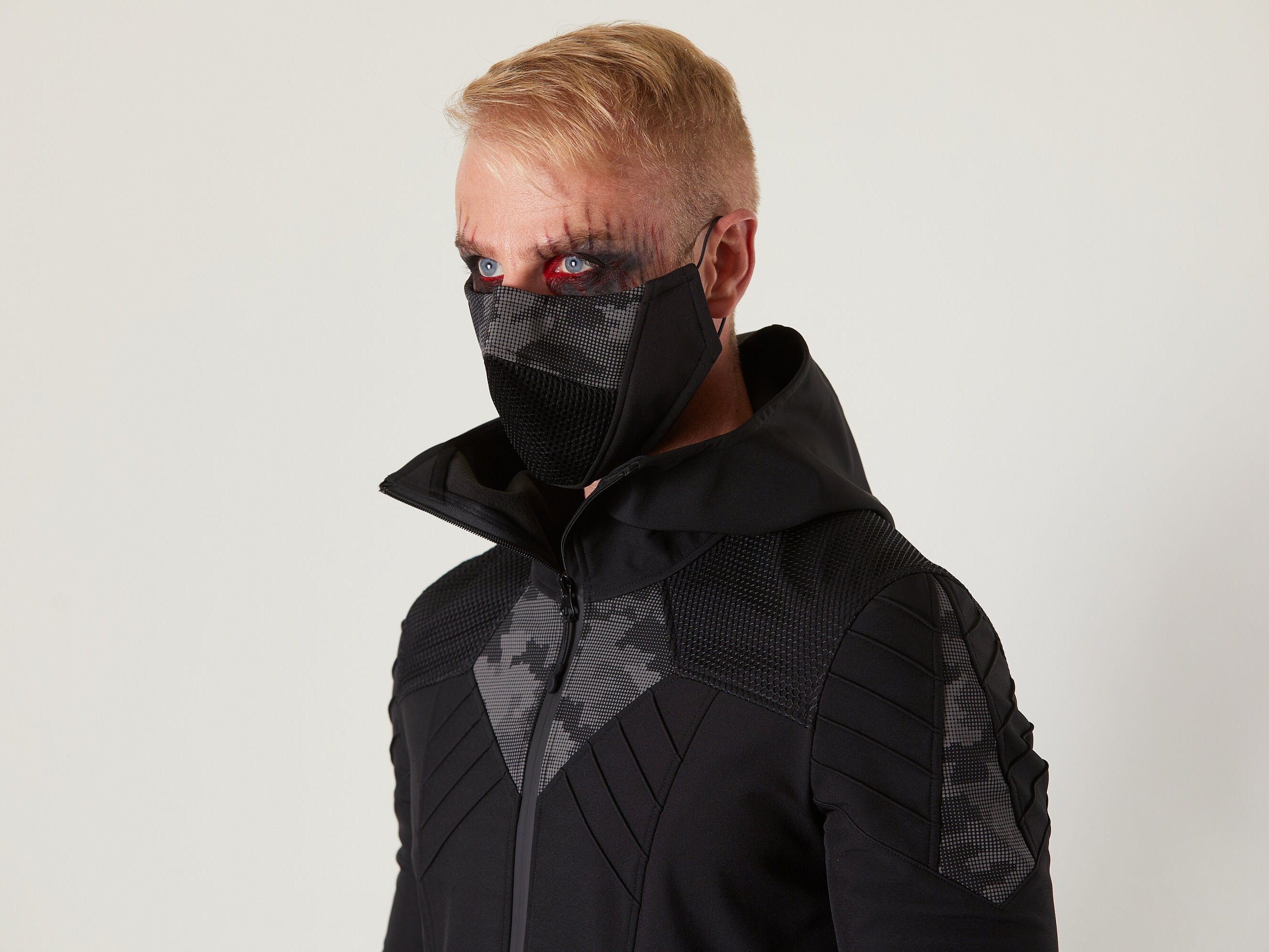 SIX-R Black softshell jacket, reflective