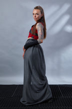 ST-6 Red faux leather crop top