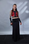 ST-6 Red faux leather crop top