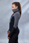 LL-8 Gray asymmetrical sweater with high neck - zolnar